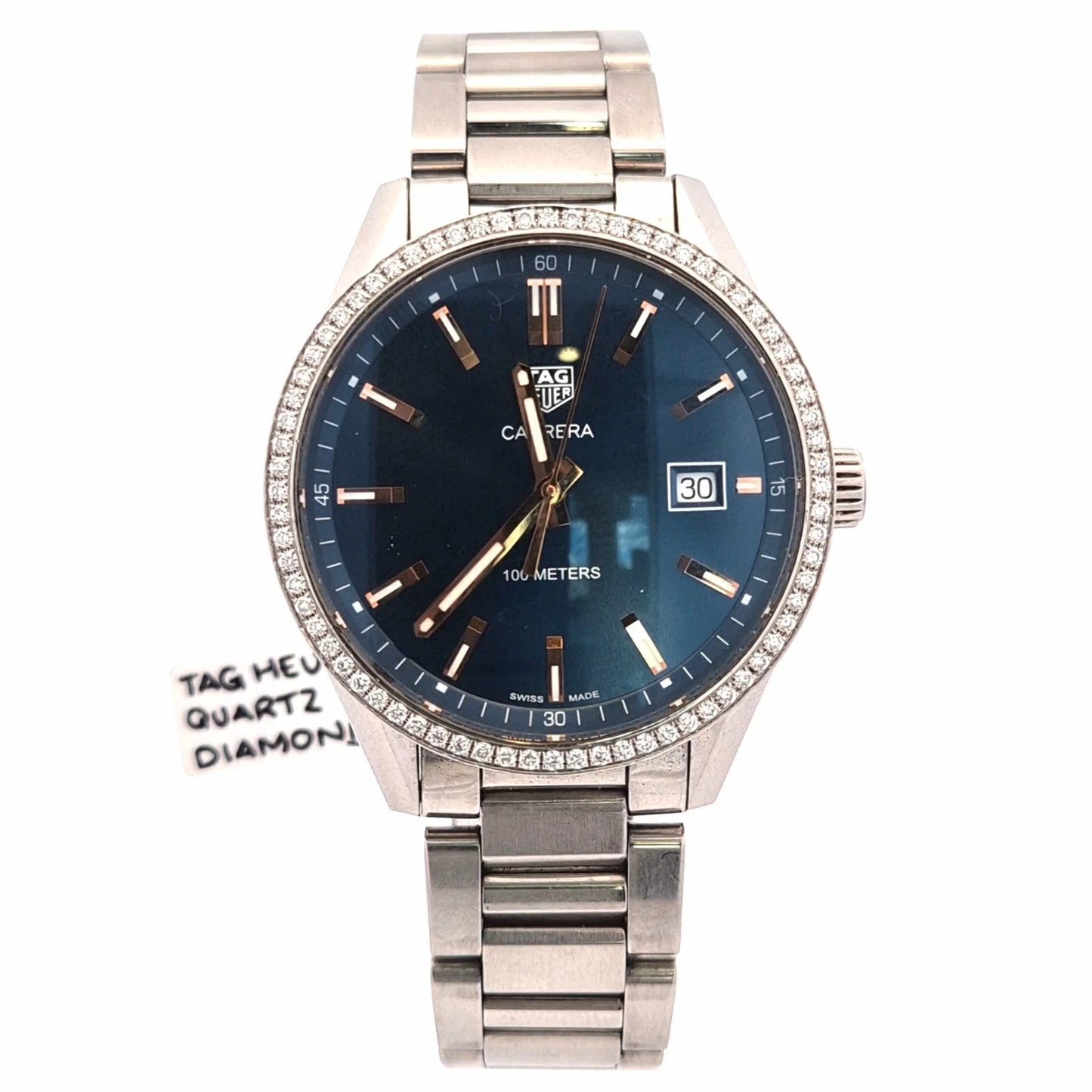 Tag Heuer Carrera Diamond Ladies Quartz 39mm Watch - WAR1114.BA0601