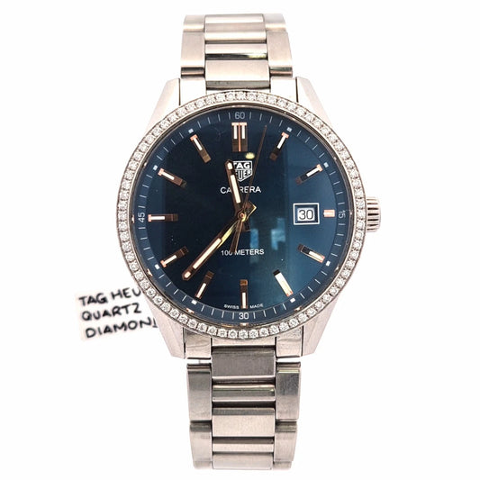 Tag Heuer Carrera Diamond Ladies Quartz 39mm Watch - WAR1114.BA0601