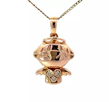 18Ct Yellow Gold .050CT TW Diamond Set Wealth Bao Bao Family Charm Pendant