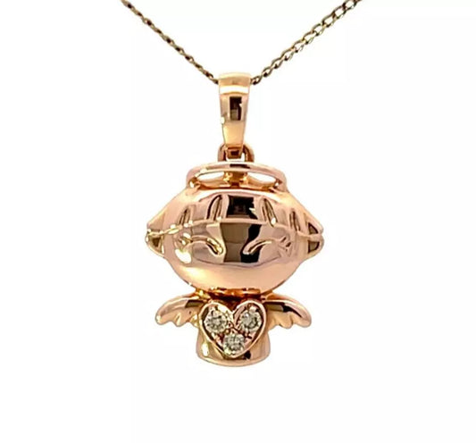 18Ct Yellow Gold .050CT TW Diamond Set Wealth Bao Bao Family Charm Pendant
