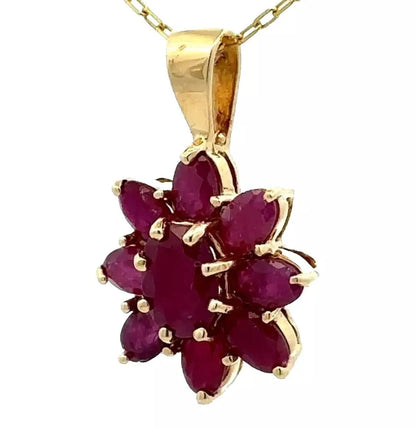 14Ct Rose Gold Faceted Ruby Pendant
