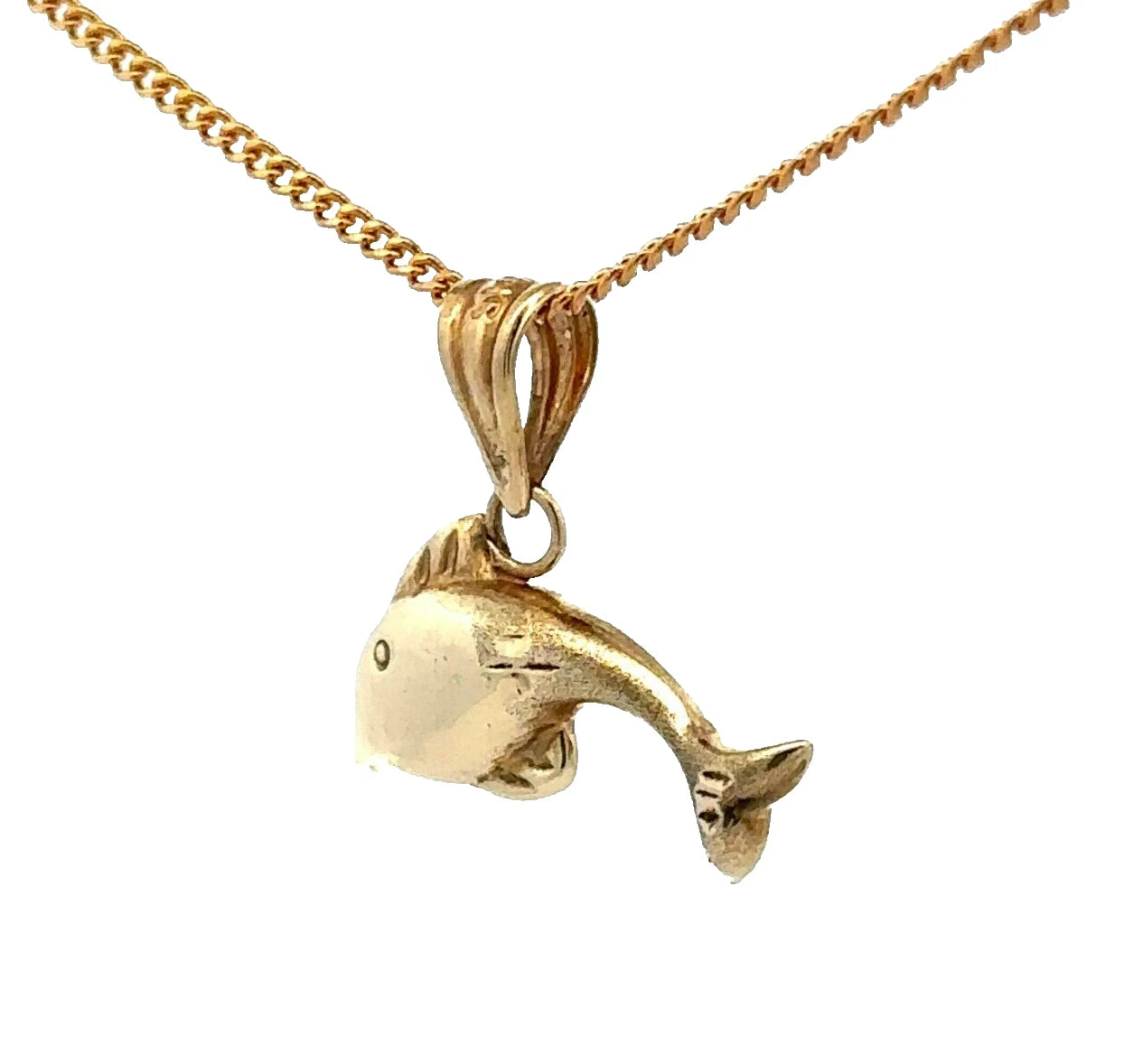 9Ct Yellow Gold Vintage Dolphin Pendant