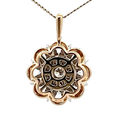 9Ct Yellow Gold Miracle Set .34 Carat TW Diamond Snow Flake Pendant