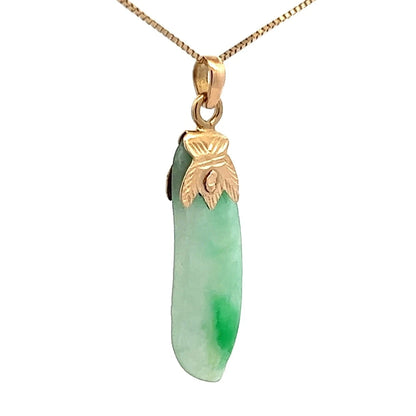 18Ct Yellow Gold Vintage Irregular Jade Pendant