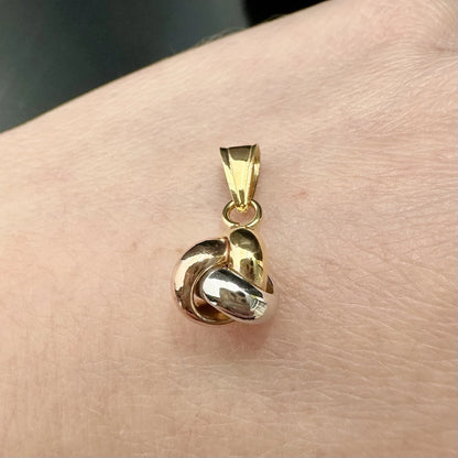 9Ct Tri-Tone Gold Love Knot Pendant