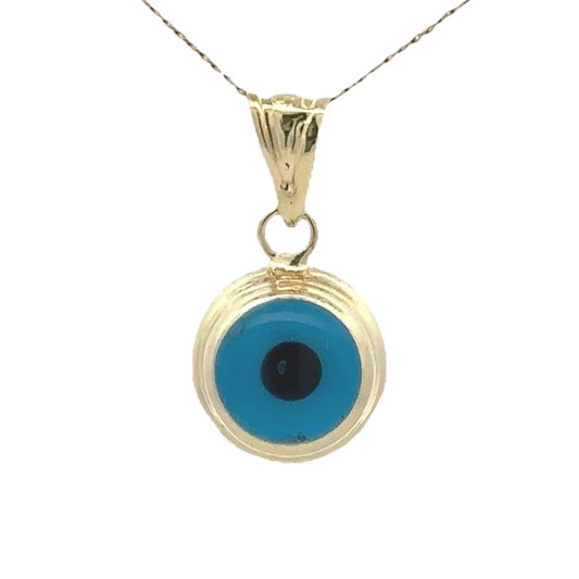 14Ct Yellow Gold Resin Evil Eye Pendant