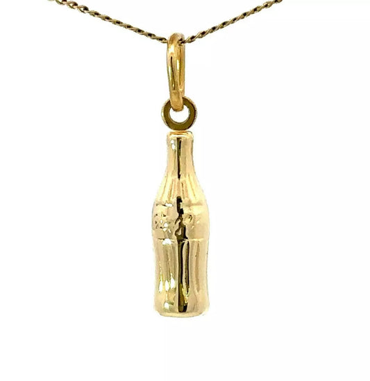 9Ct Yellow Gold Bottle Charm Pendant