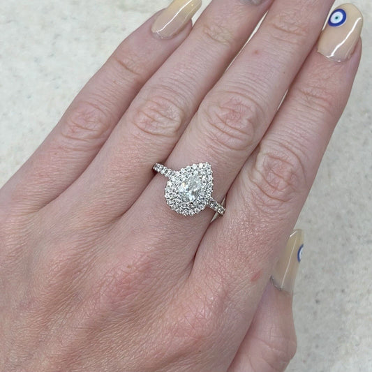 14Ct White Gold 1.21 Carat TW Diamond & Pink Sapphire Accent Engagement Ring