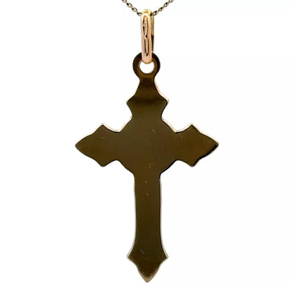 9Ct Yellow Gold Ornate Crucifix Charm Pendant