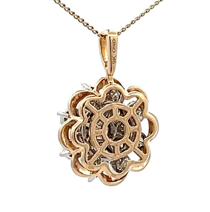 9Ct Yellow Gold Miracle Set .34 Carat TW Diamond Snow Flake Pendant