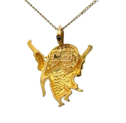14Ct Yellow Gold Vintage Looney Tunes Yosemite Sam Slider Charm Pendant