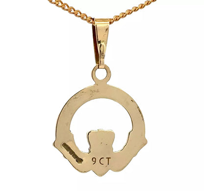 9Ct Yellow Gold Claddagh Pendant