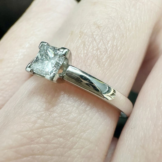 Platinum Princess Cut Diamond Solitaire Ring