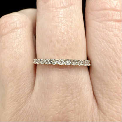 9Ct Yellow Gold Mirace Set Diamond Set Band Ring Sz Q 1/2