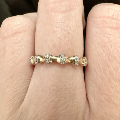 10Ct Rose Gold .05 TW Diamond Band Ring Sz O