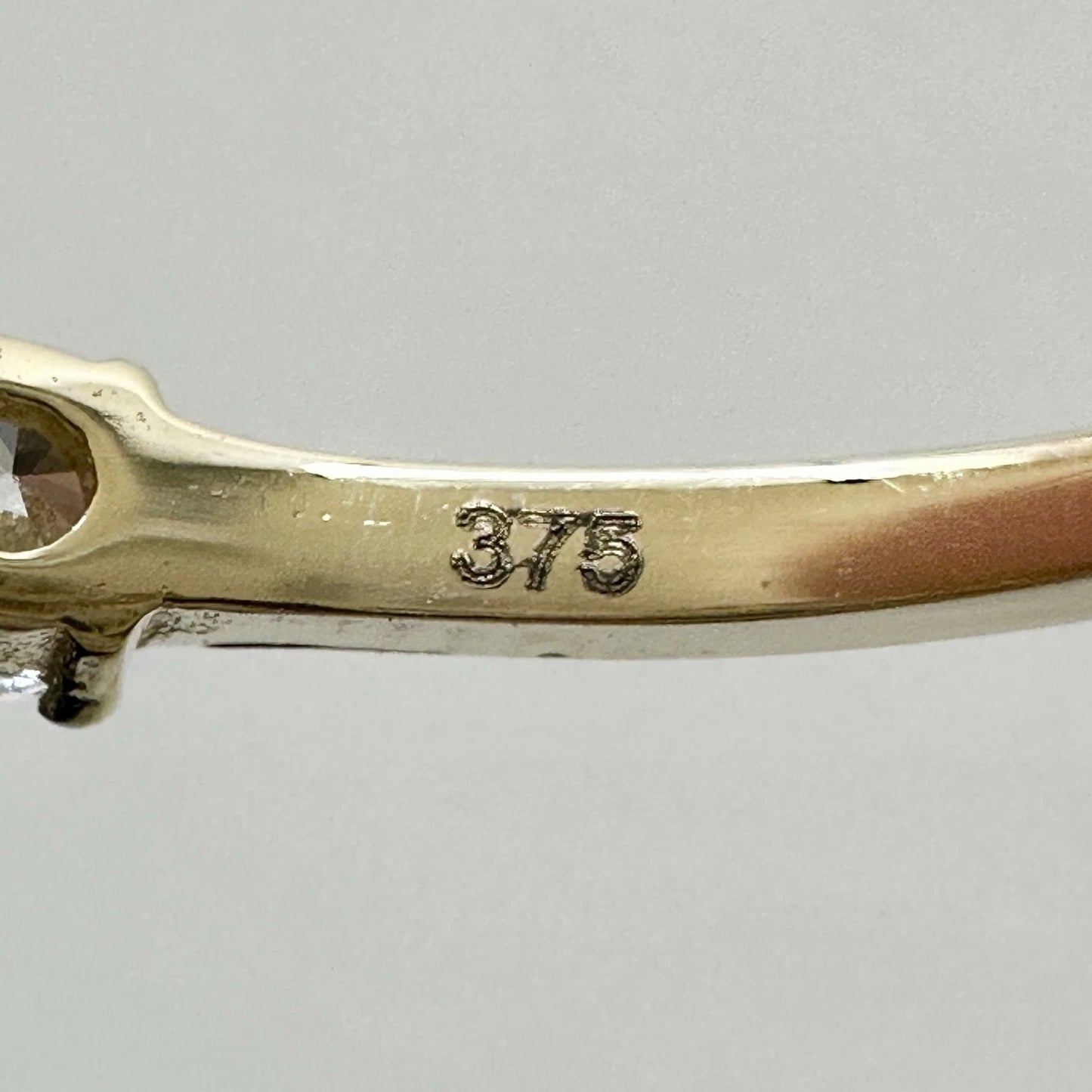 9Ct Yellow Gold 1/2Ct TW Diamond Simulant Band Ring Sz O