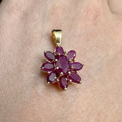 14Ct Rose Gold Faceted Ruby Pendant