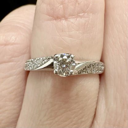 9Ct White Gold Brilliant Cut .30 Carat TW Diamond Ring Sz J