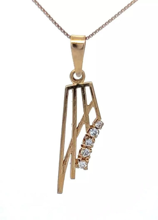 9Ct Yellow Gold Diamond Detail Pendant