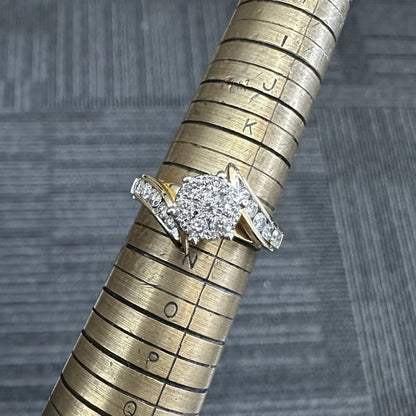 18Ct Yellow Gold .80Ct TW Diamond Split Shank Ring Sz M
