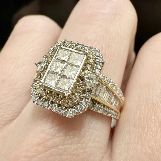14Ct Yellow Gold 1.50 Carat TW Diamond Dress Ring