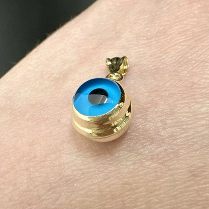14Ct Yellow Gold Resin Evil Eye Pendant