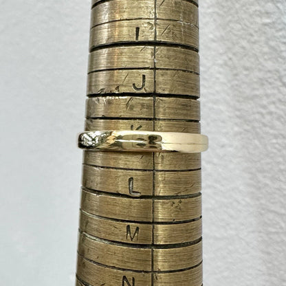 18Ct Yellow Gold Vintage .15Ct TW Diamond Set Fused Ring Set Sz K