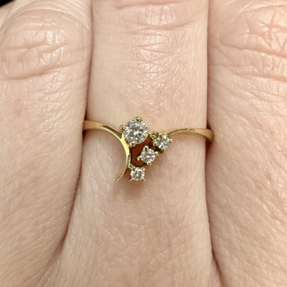 18Ct Yellow Gold .15 Carat TW Diamond Dress Ring Sz N 1/2