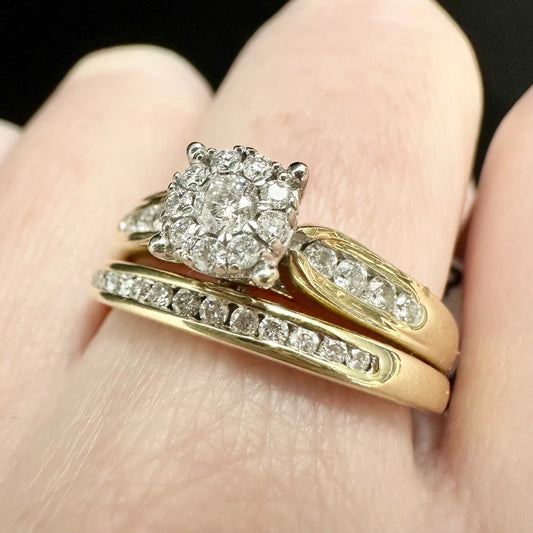 10Ct Yellow Gold 0.50 Carat TW Bridal Ring Set