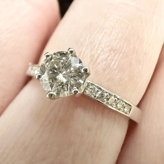 14Ct White Gold 0.60Ct Solitaire Brilliant Cut Diamond Ring