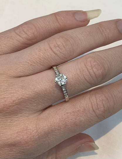 14Ct White Gold 0.60Ct Solitaire Brilliant Cut Diamond Ring