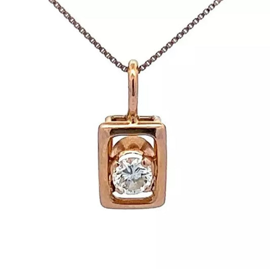 18Ct Yellow Gold Solitaire 0.21 Carat TW Diamond Pendant