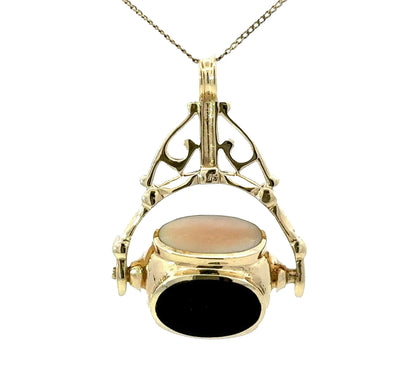 9Ct Yellow Gold Vintage Victorian Era 4 Stone Swivel Pendant