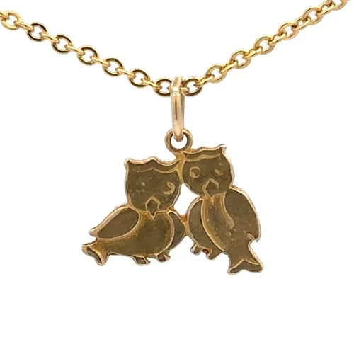 9Ct Yellow Gold Vintage Birds Pendant
