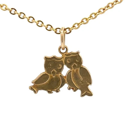 9Ct Yellow Gold Vintage Birds Pendant