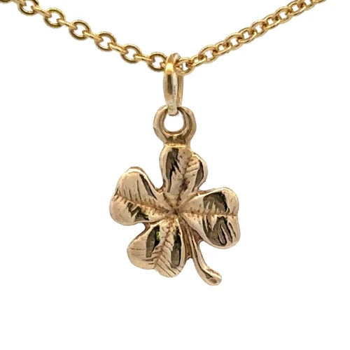 9Ct Yellow Gold Four Leaf Clover Pendant