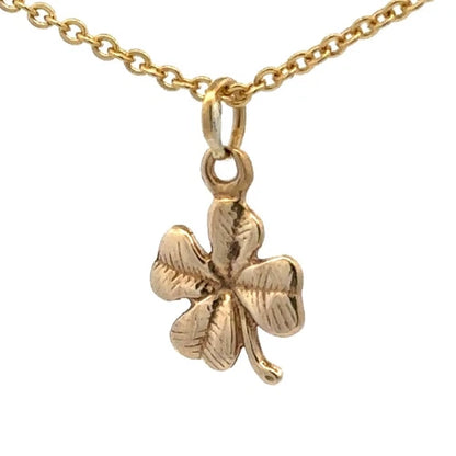 9Ct Yellow Gold Four Leaf Clover Pendant