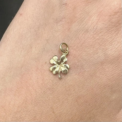 9Ct Yellow Gold Four Leaf Clover Pendant
